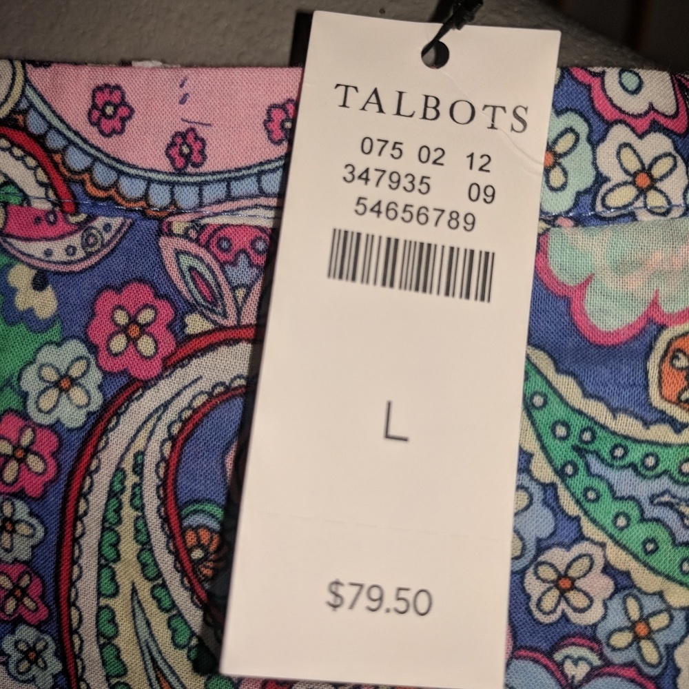 Talbots, NEW tunic top, large NEW With Tags - Picture 4 of 8